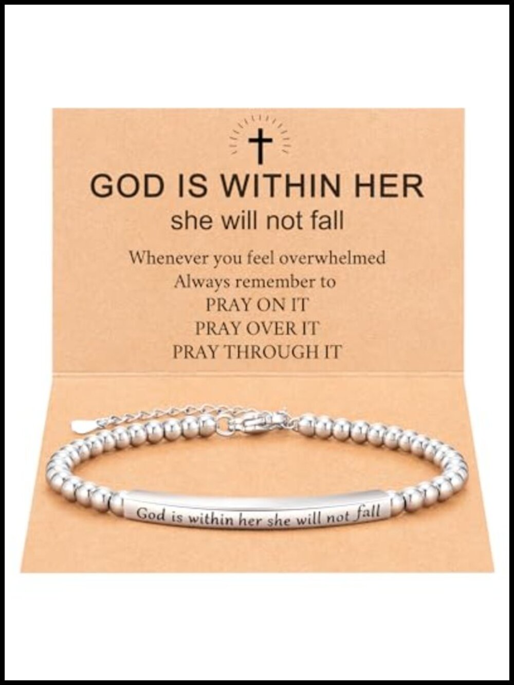 Inspirational Bible Verse Charm Bracelet Stainless Steel Faith Gift for Her